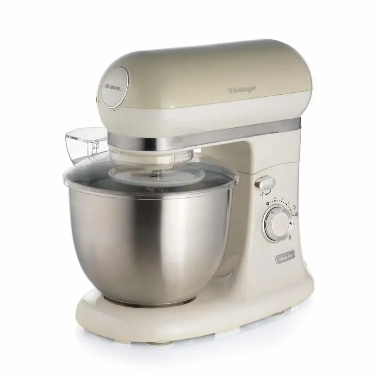 Image of Ariete 1588 Impastatrice Planetaria - Pane, pizza e dolci - 7 Velocità - 3 Fruste - 5,5 Litri - Acciaio Inox - 2400 Watt - Linea Vintage - Beigecod077