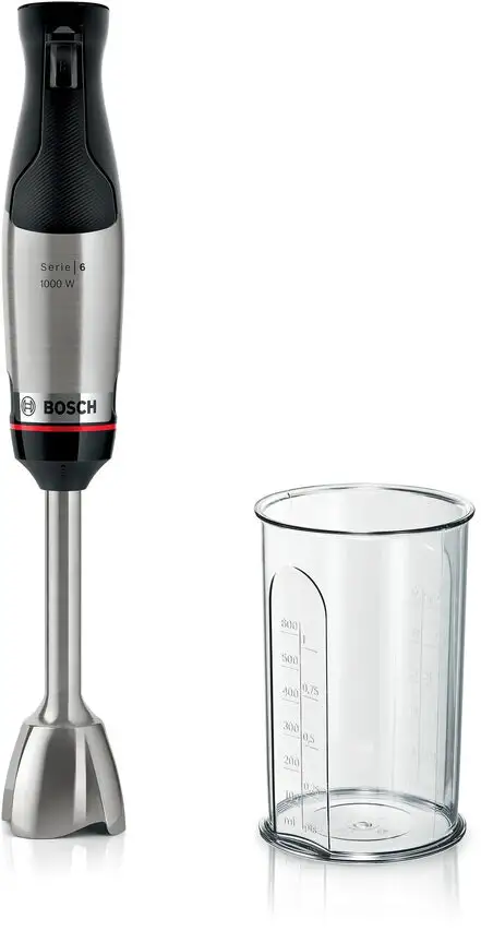 Image of Bosch Serie 6 MSM6M610 frullatore Frullatore ad immersione 1000 W Nero, Stainless steel