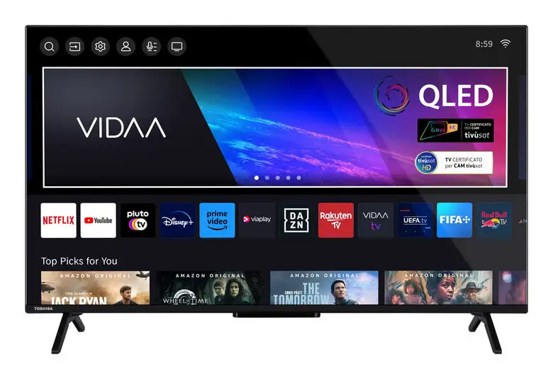 Image of Toshiba 43QV2463DA Televisore QLED 109,2 cm (43") 4K Ultra HD Smart TV Wi-Fi Nero 250 cd/m²cod077
