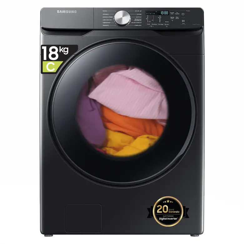 Image of Samsung WF18T8000GV lavatrice Caricamento frontale 18 kg 1100 Giri/min C Nero