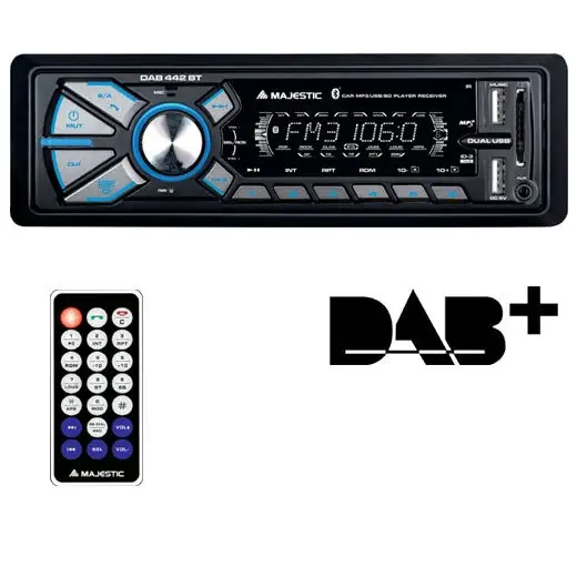 Image of New Majestic DAB-442 BT Ricevitore multimediale per auto Nero 180 W Bluetooth