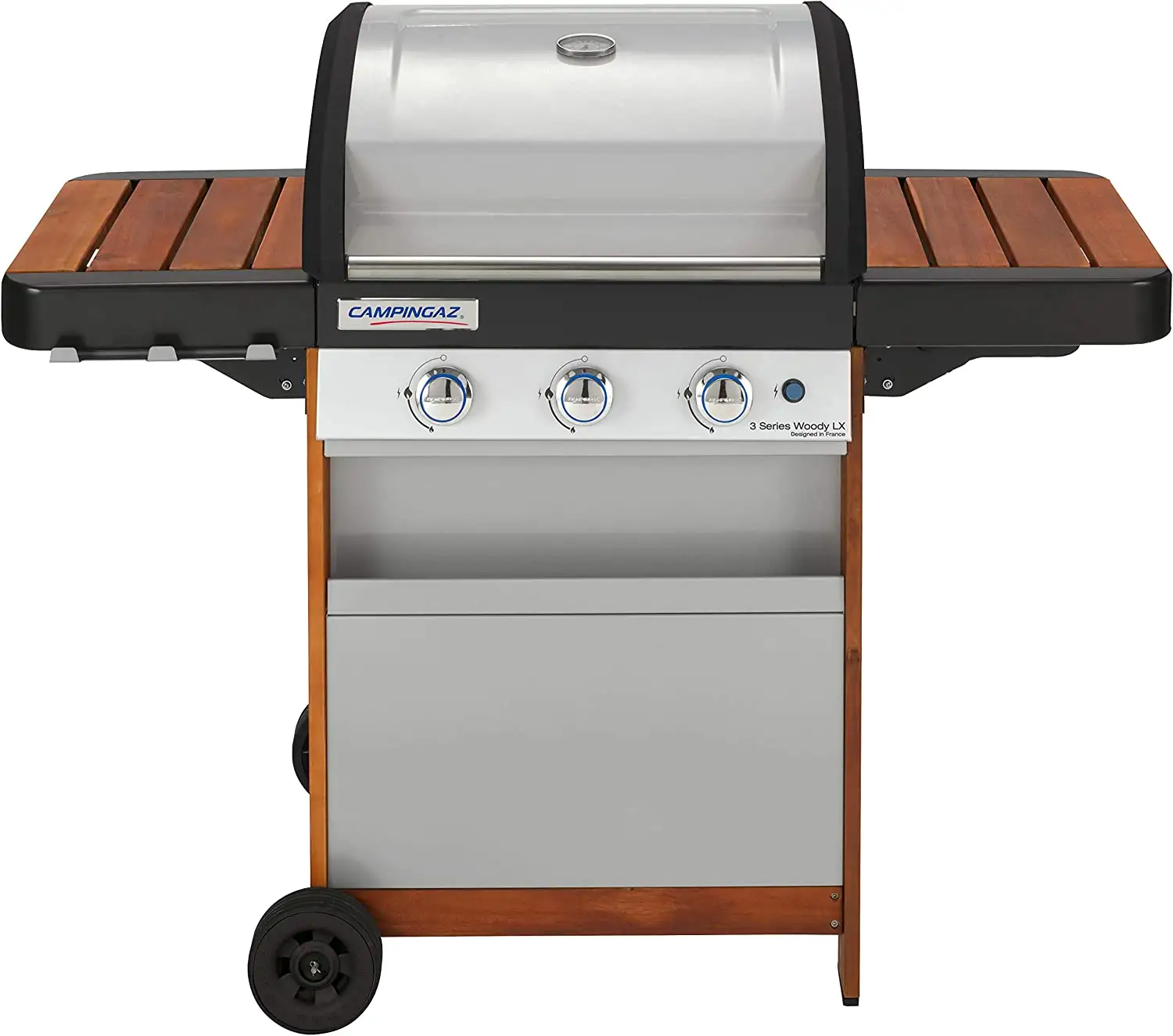 campingaz 3 series woody lx - barbecue a gas, 3 bruciatori, modello 2000015632 bianco donna