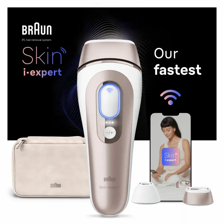 Image of Braun Epilatore Luce Pulsata Smart Skin I·Expert, Epilazione A Casa Tua, Custodia, Rasoio Donna Venus, 2 Testine, PL7147