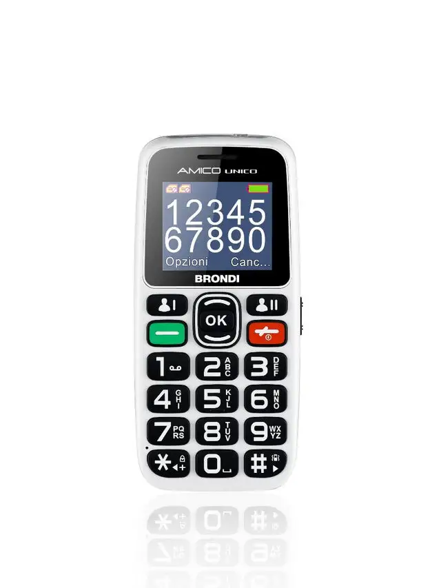 Image of Brondi Amico Unico 4,57 cm (1.8") Nero, Bianco Telefono di livello basecod077