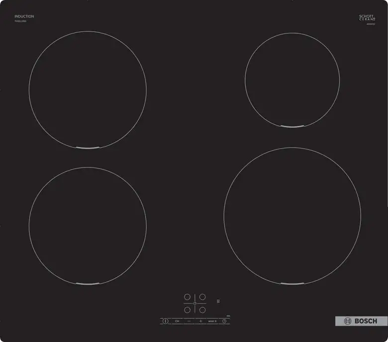 Image of Bosch Serie 4 PUE611BB5E piano cottura Nero Da incasso 60 cm Piano cottura a induzione 4 Fornello(i)cod077