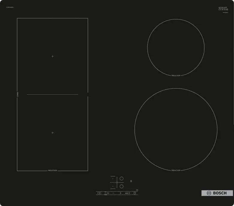 Image of Bosch Serie 4 PVS61RBB5E piano cottura Nero Da incasso 60 cm Piano cottura a induzione 4 Fornello(i)cod077