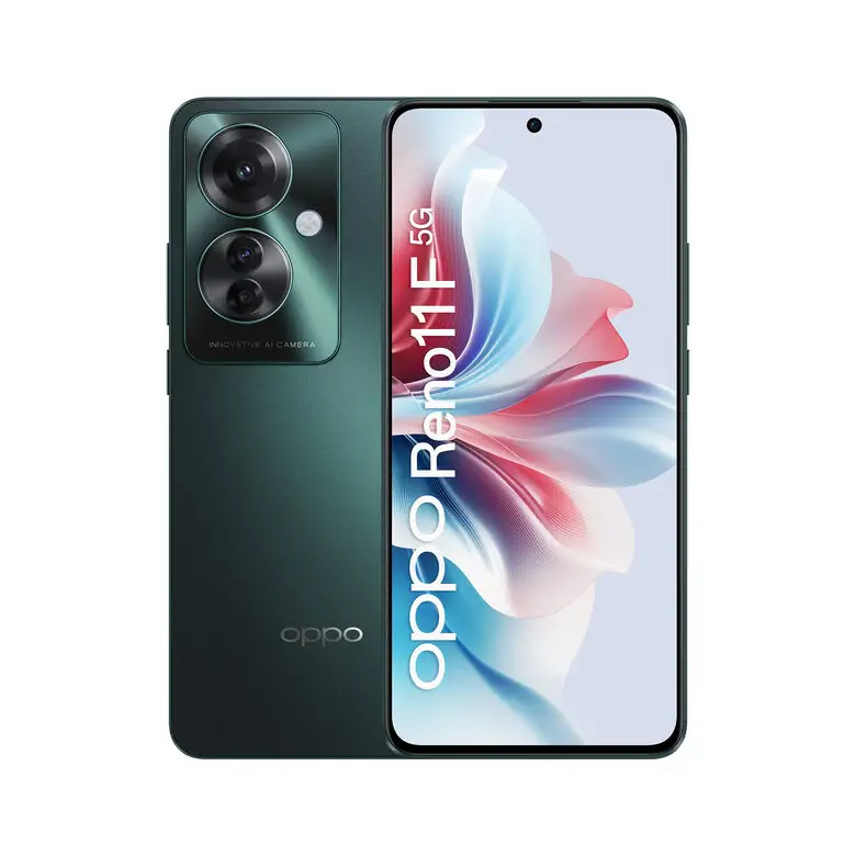 Image of OPPO Reno Reno11 F 5G Smartphone, AI Tripla fotocamera 64+8+2MP, Selfie 32MP, Display 6.7” 120HZ AMOLED FHD+, 5000mAh, RAM 8(Esp4GB/6GB/8GB)+ROM 256GB (esp2TB), [Versione Italia], Palm Verde