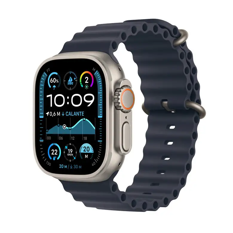 Image of Apple Watch Ultra 2 GPS + Cellular 49mm Cassa in Titanio con Navy Ocean Band