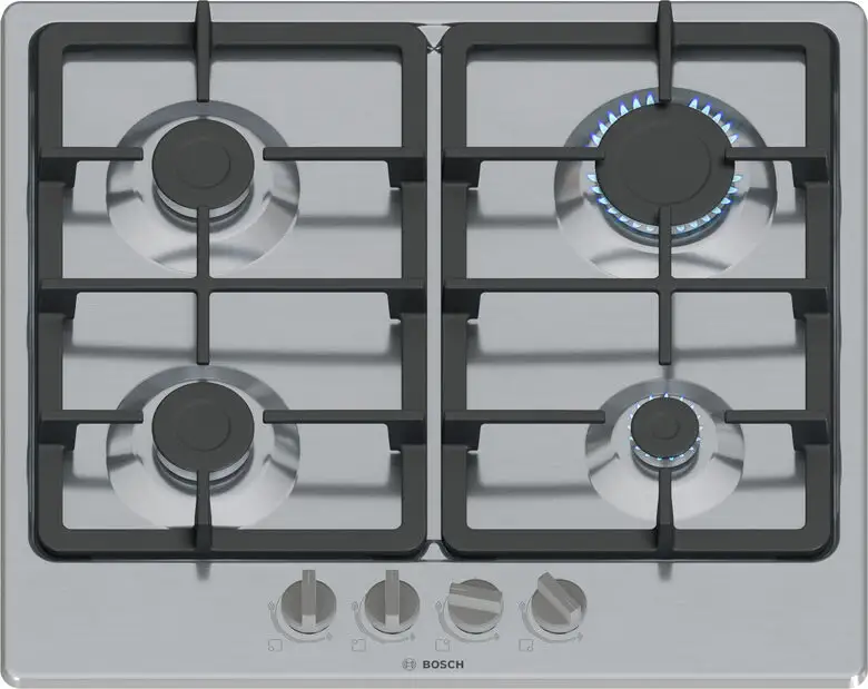 Image of Bosch Serie 4 PGP6B5K90 Piano cottura a gas 60 cm 4 fuochi Acciaio Inoxcod077