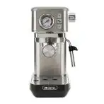 Ariete 1381 Macchina da caffè con manometro, compatibile con caffè in polvere e cialde ESE, 1300 W, Capacità 1,1 L, 15 bar di pressione, Filtro 1 o 2 tazze, Dispositivo Cappuccino Argento