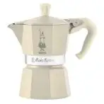 Bialetti Moka da Piano Cottura a Gas 3 Tazze 130ml Alluminio, Panna