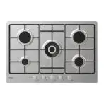 Candy CHW74WX Piano Cottura da Incasso a Gas 75 cm 5 Fuochi Acciaio Inox TIMELESS 