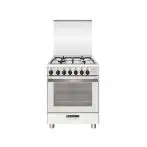 Glem Gas Cucina a Gas SA664MWH6 Bianco Opaco 90X60 con Forno Ventilato