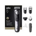 Braun BeardTrimmer 9 BT9520 regolabarba Batteria 52 Bagnato e secco Nero Grigio