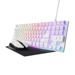 Trust 3-in-1 GXT 794W tastiera compatta TKL mouse wireless illuminato e tappetino per mouse