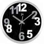 Lowell 14942 Orologio da parete in quarzo Cerchio Alluminio, Nero
