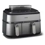 Philips NA555/00 Friggiytice ad Aria doppio cestello con cottura a vapore, 5000 series, 9 litri, 19 metodi di cottura, App per ricette