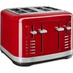 KitchenAid 5KMT4109EER Tostapane 4 fetta/e 1640 W Rosso, Acciaio inox