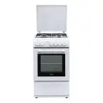 DE LONGHI Cucina Elettrica DL554EW i 4 Fuochi a Gas Forno Elettrico Multifunzione Termoventilato Classe A Dimensioni 50 x 50 cm Colore Bianco CLASSE A