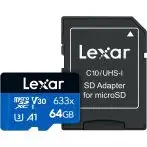 Lexar Professional 633x Scheda Micro SD 64 GB, Scheda di Memoria microSDXC UHSI con Adattatore SD Fino a 100 MB/s in lettura