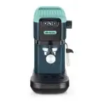 Ariete 1399 Light Aquamarine Macchina da caffè espresso, Per polvere e cialde ESE, 1300 W, Capacità 1,1L, 15 bar di pressione, Filtro 1, 2 tazze e cialda ESE, Cappuccino, Verde