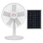 DCG VE2220S Ventilatore da Tavolo 5 Pale ø 30 cm 3 Velocità con Pannello Solare colore Bianco