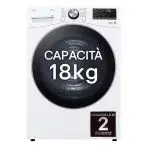 LG RH18U8AVCW Asciugatrice 18kg Pompa di calore DUAL Inverter Serie U8 Direct Drive AI Dry Wi-Fi Allergy Care A+++