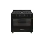 Glem Gas Cucina a Gas SA965MBK 90X60 con Forno Ventilato Nero Carbone