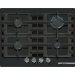 Bosch Serie 4 PNP6B6K40 , Piano cottura a gas, 60 cm, Vetro temperato, Nero