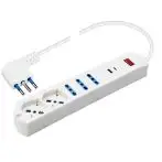 Poly Pool PP2535 prolunghe e multiple 1,5 m 5 presa(e) AC Interno Bianco