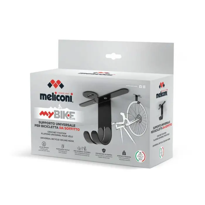 Meliconi 489004 supporto per bicicletta Portabiciclette da esterno Montaggio a soffitto Nero , 146370 , Immagine 2