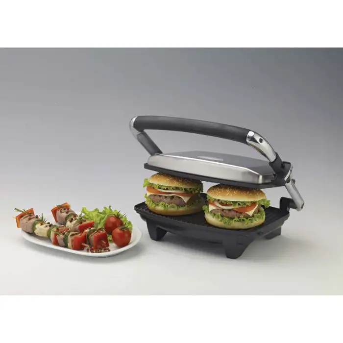 Ariete 1911 Toast &amp; Grill Slim - Piastra elettrica antiaderente per toast e sandwich - piastra rigata - 1000 Watt - Argento , 154586 , Immagine 2