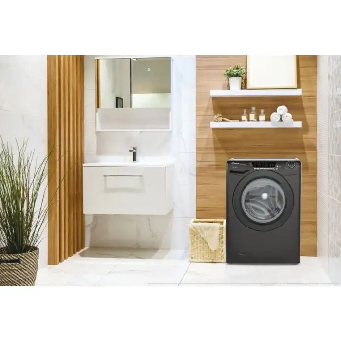 Candy Ultra Hygiene HE1584TWMBB6-S lavatrice Caricamento frontale 8 kg 1500 Giri/min Nero , 154752 , Immagine 4