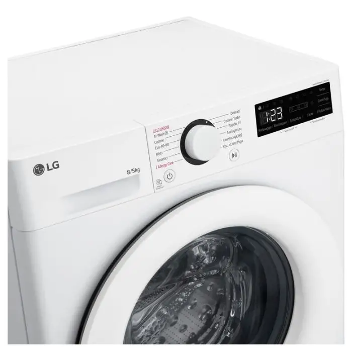 LG D2R3S08NSWW Lavasciuga slim 8/5kg AI DD, Classe E, 1200 giri, AI Wash, Vapore , 150678 , Immagine 4