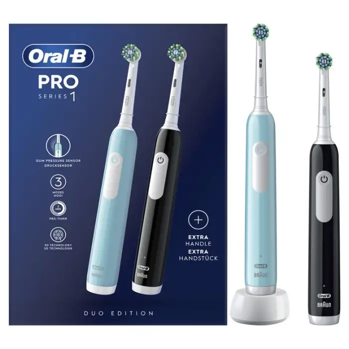 Oral-B Spazzolino Elettrico Ricaricabile Pro Series 1,2 Spazzolini Elettrici, Blu e Nero , 149278 , Immagine 2
