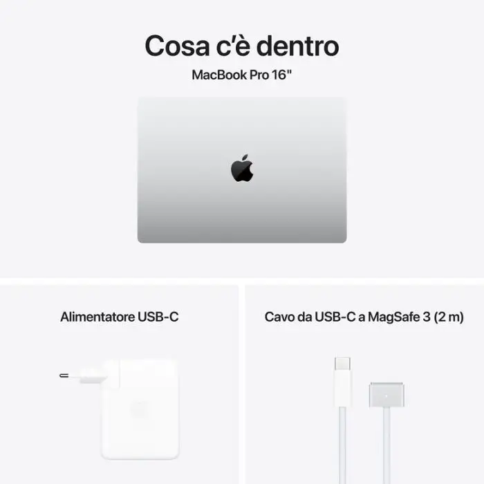Apple MacBook Pro 16&quot;: Chip M4 Max con cpu 14 core e gpu 32 core, 1TB SSD - Argento , 156484 , Immagine 8