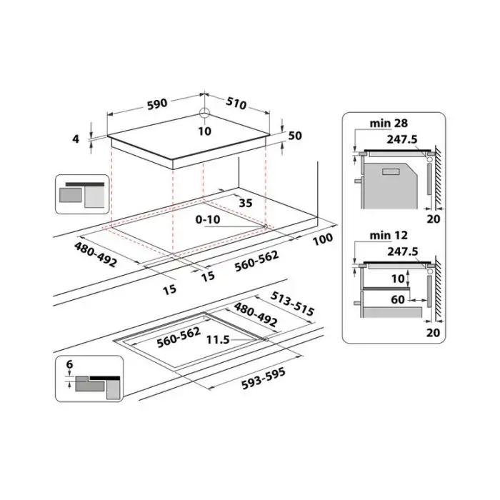Hotpoint HB 4860C CPNE Nero Da incasso 59 cm Piano cottura a induzione 4 Fornello(i) , 146806 , Immagine 11