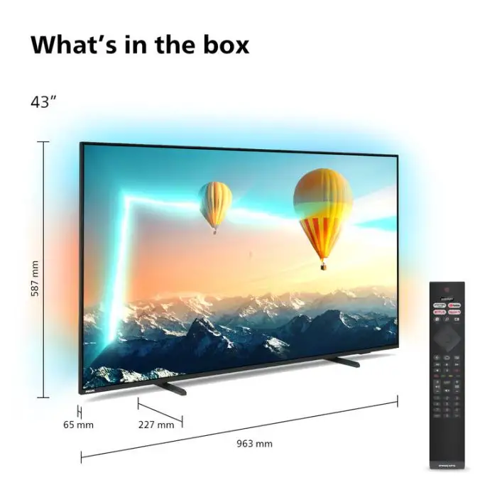 Philips AMBILIGHT tv 43&quot; Android TV UHD 4K 43PUS8007, HDR10+ e Dolby Vision, Ready for Gaming, Smart TV, Dolby Atmos , 144194 , Immagine 2
