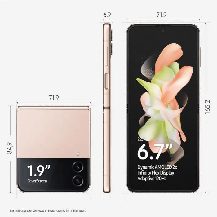 Samsung Galaxy Z Flip4 128GB Pink Gold RAM 8GB Display 1,9&quot; Super AMOLED/6,7&quot; Dynamic AMOLED 2X , 142895 , Immagine 11