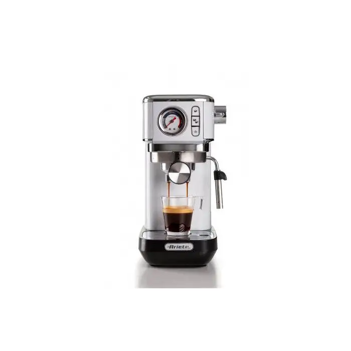 Ariete 1381 Macchina da caffè con manometro, compatibile con caffè in polvere e cialde ESE, 1300 W, Capacità 1,1 L, 15 bar di pressione, Filtro 1 o 2 tazze, Dispositivo Cappuccino Bianco , 143685 , Immagine 2
