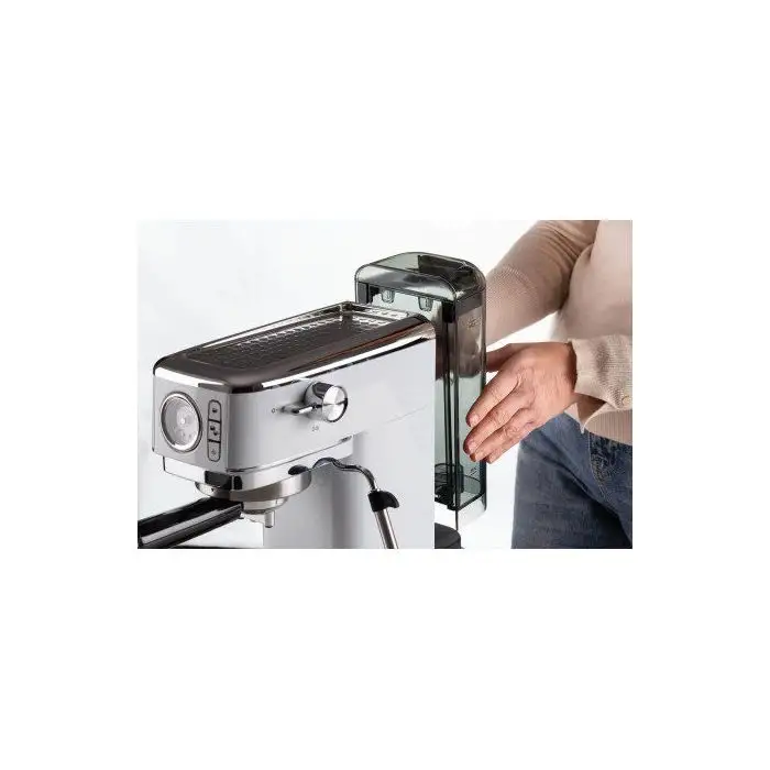 Ariete 1381 Macchina da caffè con manometro, compatibile con caffè in polvere e cialde ESE, 1300 W, Capacità 1,1 L, 15 bar di pressione, Filtro 1 o 2 tazze, Dispositivo Cappuccino Bianco , 143685 , Immagine 5