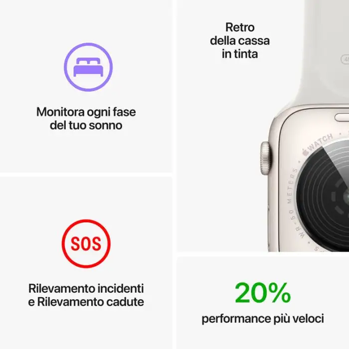 Apple Watch SE GPS 40mm Cassa in Alluminio color Galassia con Cinturino Sport Band Galassia - Regular , 143536 , Immagine 7