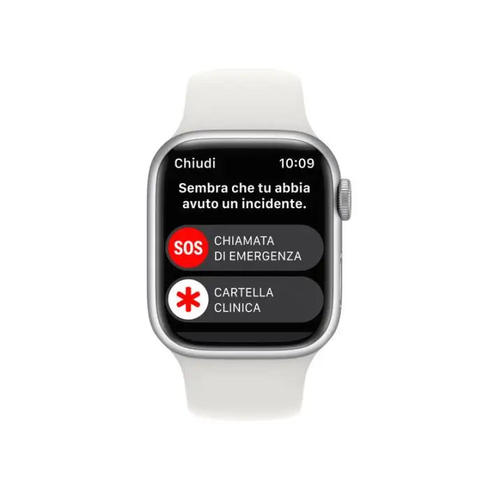 Apple Watch Series 8 GPS + Cellular 41mm Cassa in Alluminio color Argento con Cinturino Sport Band Bianco - Regular , 143717 , Immagine 6