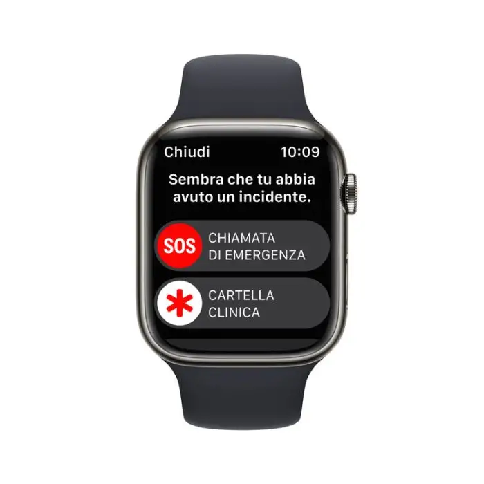 Apple Watch Series 8 GPS + Cellular 45mm Cassa in Acciaio Inossidabile color Grafite con Cinturino Sport Band Mezzanotte - Regular , 144356 , Immagine 6