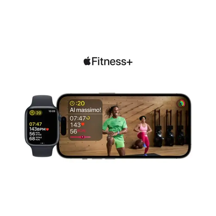 Apple Watch Series 8 GPS + Cellular 45mm Cassa in Acciaio Inossidabile color Grafite con Cinturino Sport Band Mezzanotte - Regular , 144356 , Immagine 11