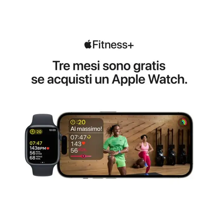 Apple Watch Series 8 GPS + Cellular 45mm Cassa in Acciaio Inossidabile color Grafite con Cinturino Sport Band Mezzanotte - Regular , 144356 , Immagine 10