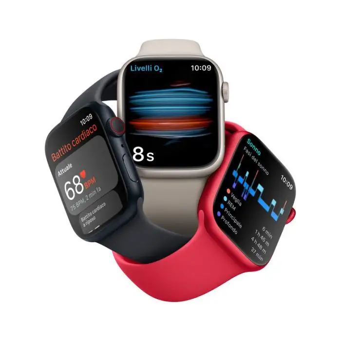 Apple Watch Series 8 GPS + Cellular 45mm Cassa in Acciaio Inossidabile color Grafite con Cinturino Sport Band Mezzanotte - Regular , 144356 , Immagine 5