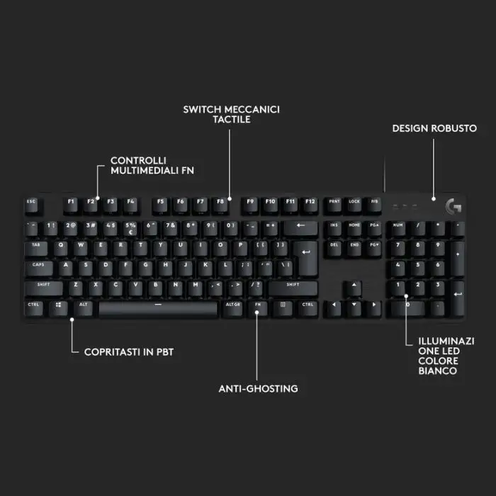 Logitech G G413 SE tastiera USB QWERTY Italiano Nero , 145545 , Immagine 12