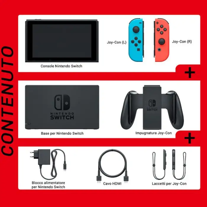 Nintendo Switch Rosso Neon/Blu Neon schermo 6.2 pollici , 153592 , Immagine 6