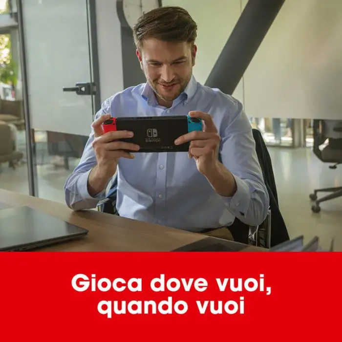 Nintendo Switch Rosso Neon/Blu Neon schermo 6.2 pollici , 153592 , Immagine 3
